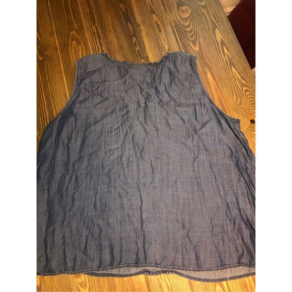 Liz Claiborne Denim Look Sleeveless Top women size XXL - Picture 4 of 5
